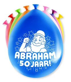 Abraham Ballonnen 50 Jaar 30cm 8st