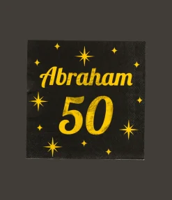 Abraham Servetten Zwart Goud 50 Jaar 19cm 16st