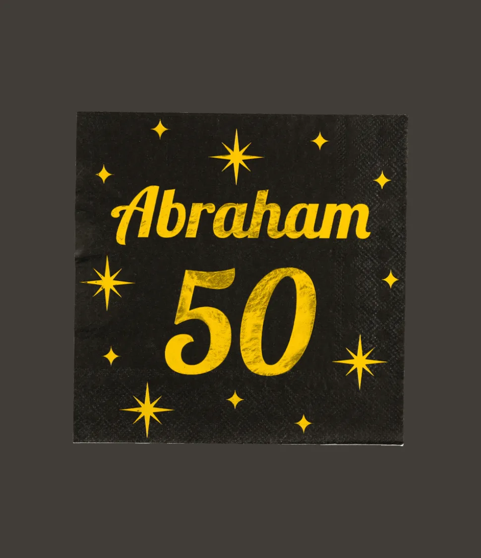 Abraham Servetten Zwart Goud 50 Jaar 19cm 16st