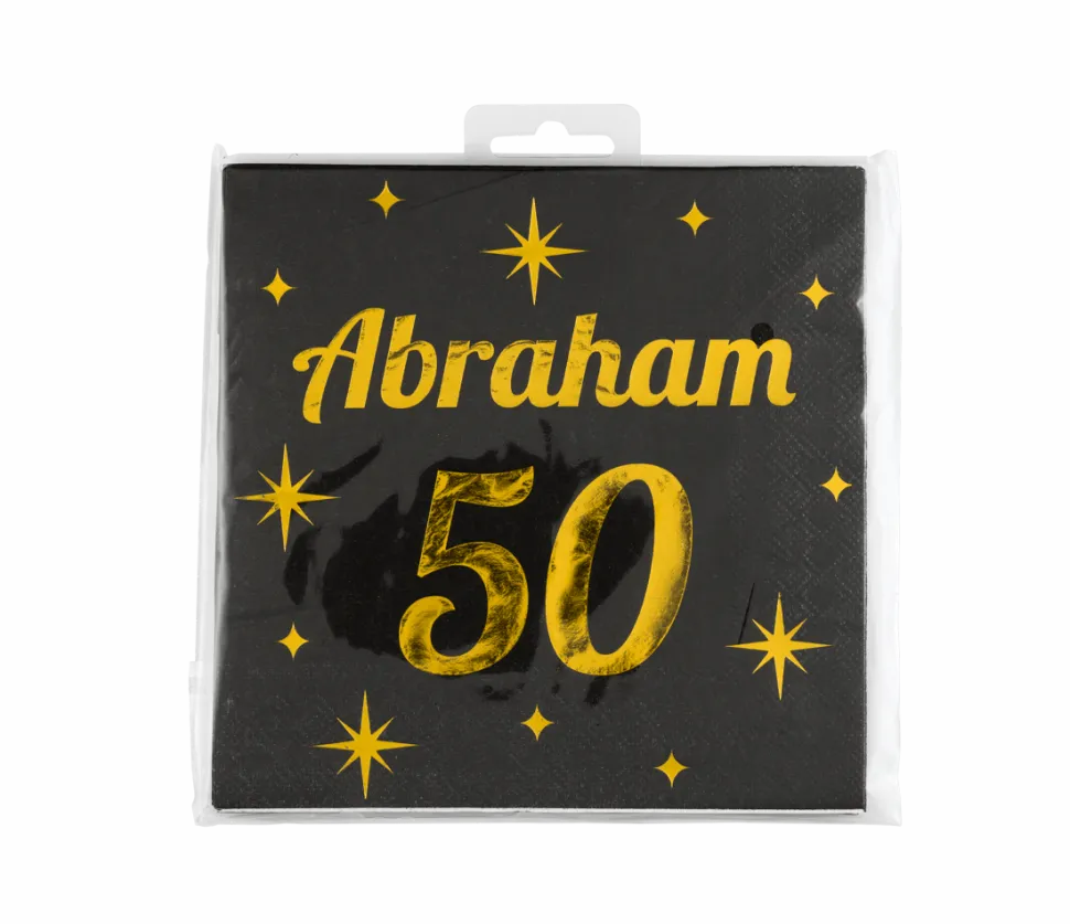 Abraham Servetten Zwart Goud 50 Jaar 19cm 16st