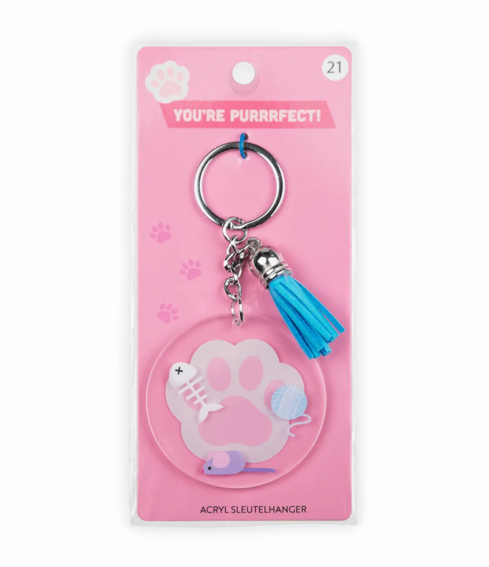 Acryl sleutelhanger Kat