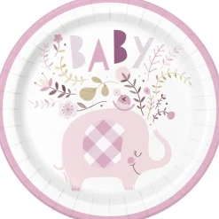 Baby Olifant Borden Bloemen 23cm 8st