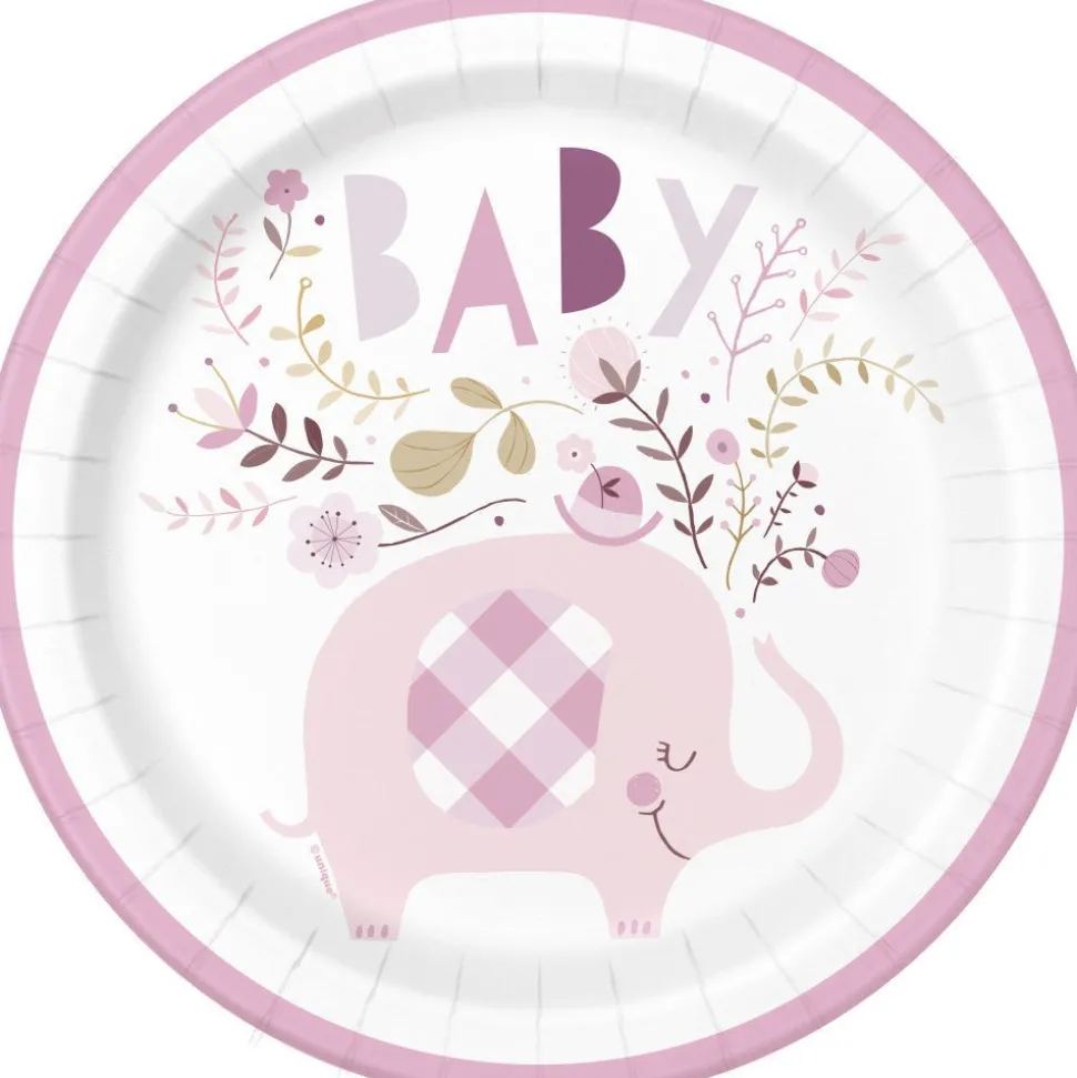 Baby Olifant Borden Bloemen 23cm 8st