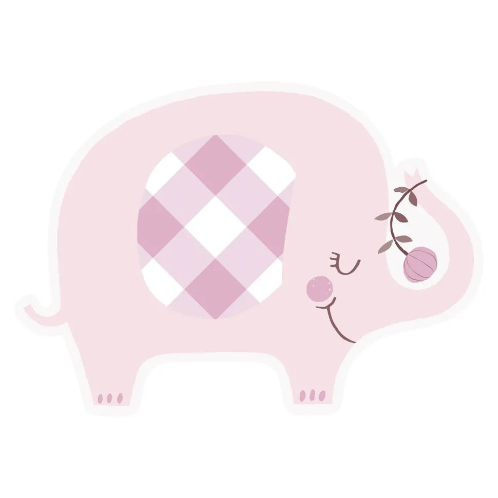 Baby Olifant Uitnodigingen Roze 8st