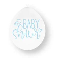 Babyshower Ballonnen Blauw Wit 23cm 10st