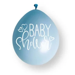 Babyshower Ballonnen Blauw Wit 23cm 10st