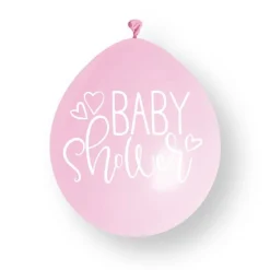 Babyshower Ballonnen Wit Roze 23cm 10st