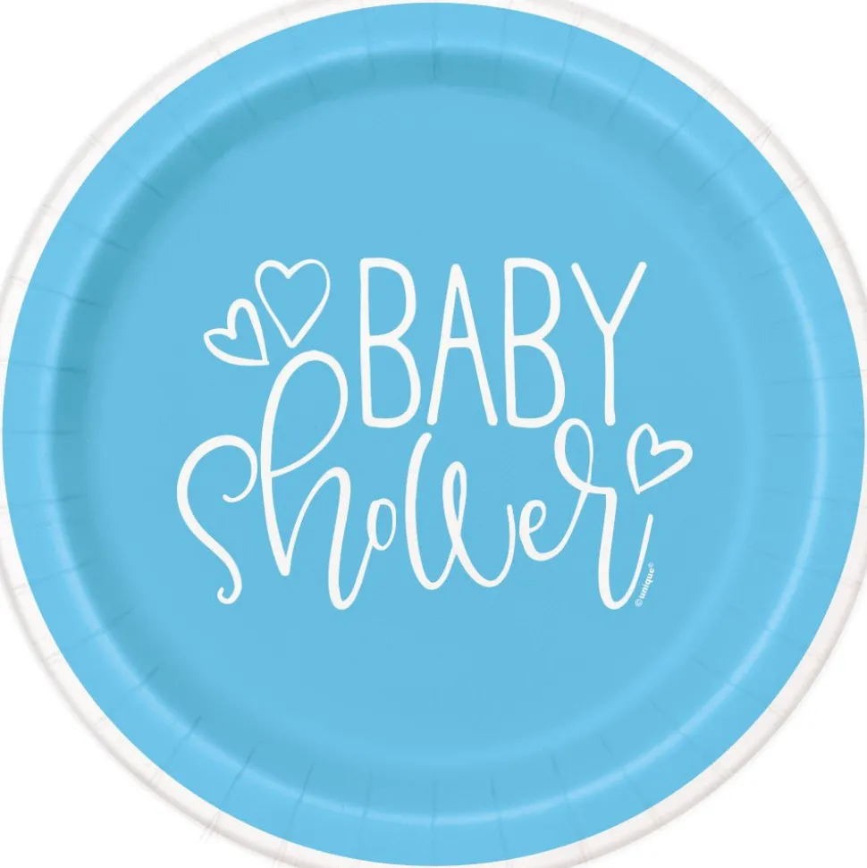Baby Shower Borden Blauw 23cm 8st