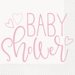 Babyshower Servetten Roze 16st