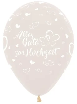Ballonnen Alles Gute zur Hochzeit Hearts Crystal Clear 30cm 25st