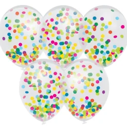 Ballonnen Confetti Gekleurd 30cm 5st