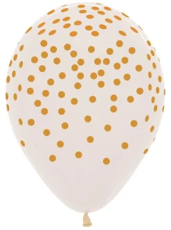 Ballonnen Confetti Gold Print Clear 30cm 25st