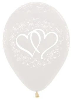 Ballonnen Entwinted Hearts Crystal Clear 30cm 25st