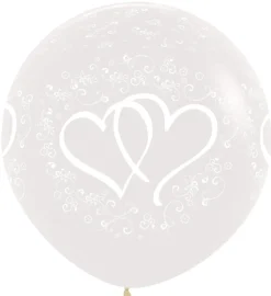 Ballonnen Entwinted Hearts Clear 91cm 2st