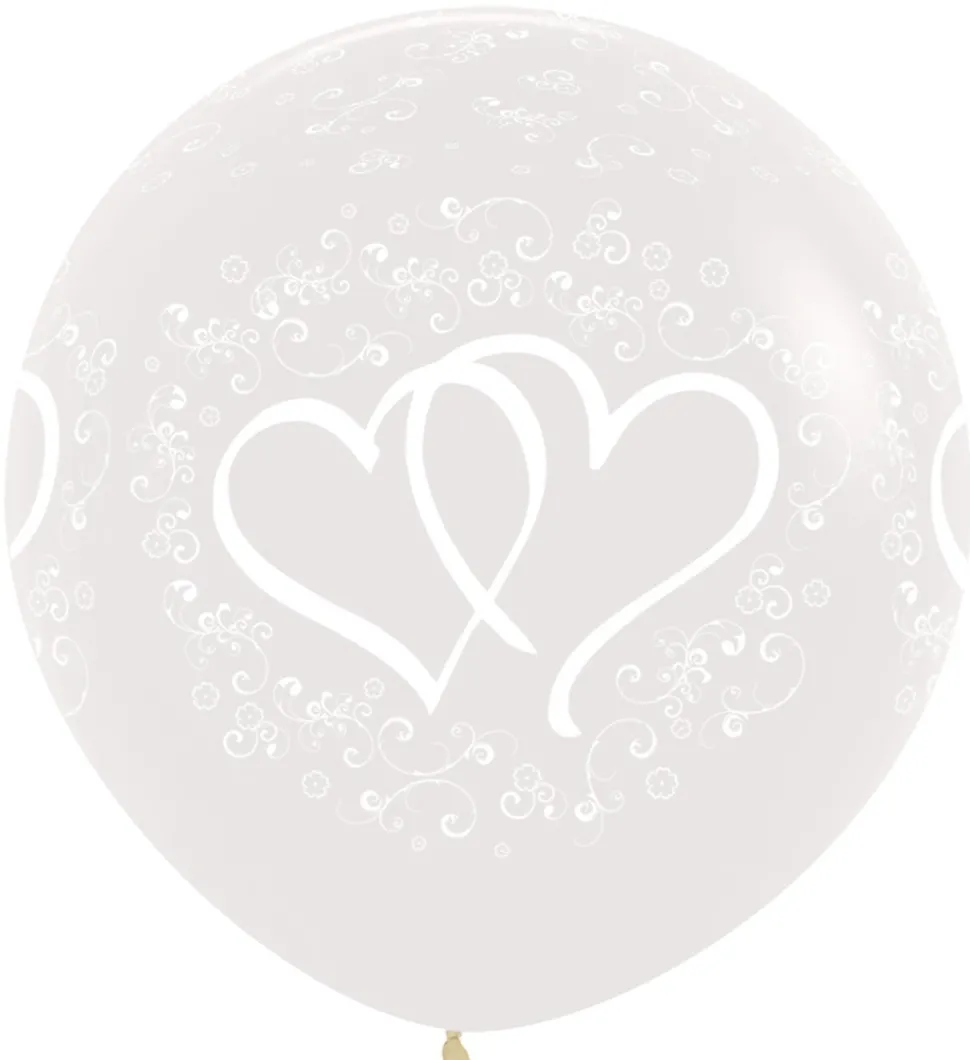 Ballonnen Entwinted Hearts Clear 91cm 2st