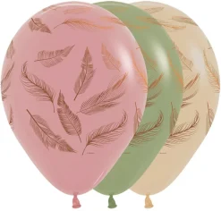 Ballonnen Feathers Mix Copper Ink 30cm 25st