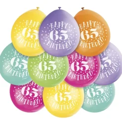 Ballonnen Happy Birthday 65 Jaar 28cm 10st