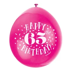 Ballonnen Happy Birthday 65 Jaar 28cm 10st