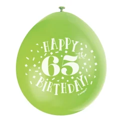 Ballonnen Happy Birthday 65 Jaar 28cm 10st