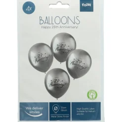 Ballonnen Happy 25Th Anniversary 33cm 4st