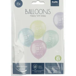 Ballonnen Happy 12Th Bday 33cm 6st