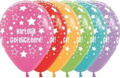 Ballonnen Hartelijk Gefeliciteerd Mix 30cm 25st