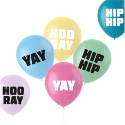 Ballonnen Hip Hip Hooray 33cm 6st