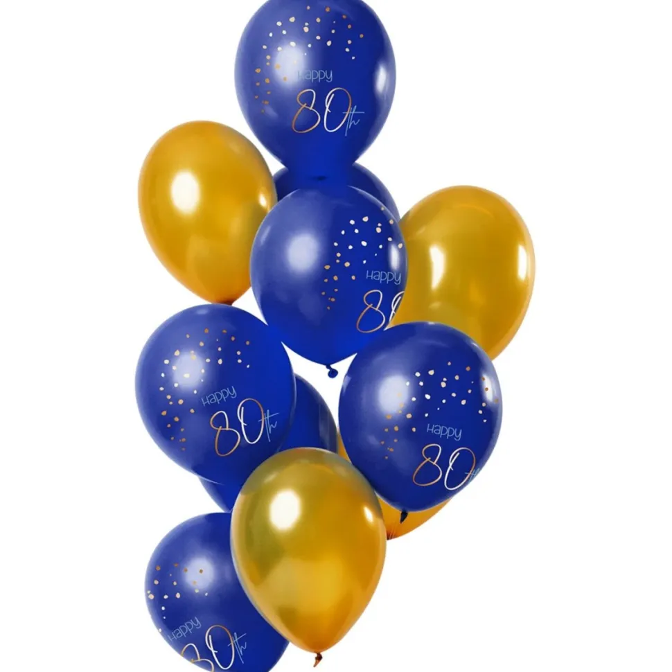 Ballonnen 80 Jaar Blauw 30cm 12st