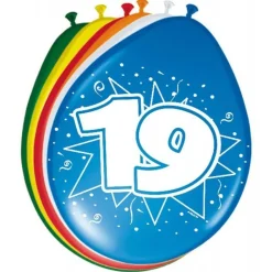 Ballonnen 19 Jaar 30cm 8st