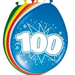 Ballonnen 100 Jaar 30cm 8st