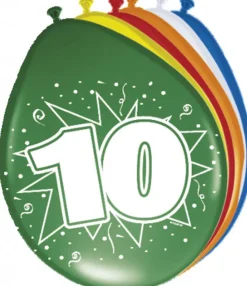 Ballonnen 10 Jaar 30cm 8st