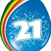 Ballonnen 21 Jaar 30cm 8st