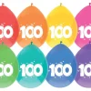 Ballonnen 100 Jaar Gekleurd 30cm 8st