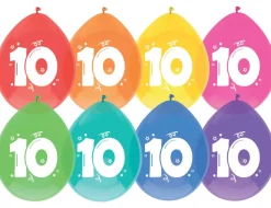 Ballonnen 10 Jaar Gekleurd 30cm 8st