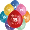Ballonnen 13 Jaar Gekleurd 23cm 8st