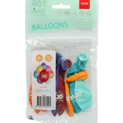 Ballonnen 20 Jaar Gekleurd 23cm 8st