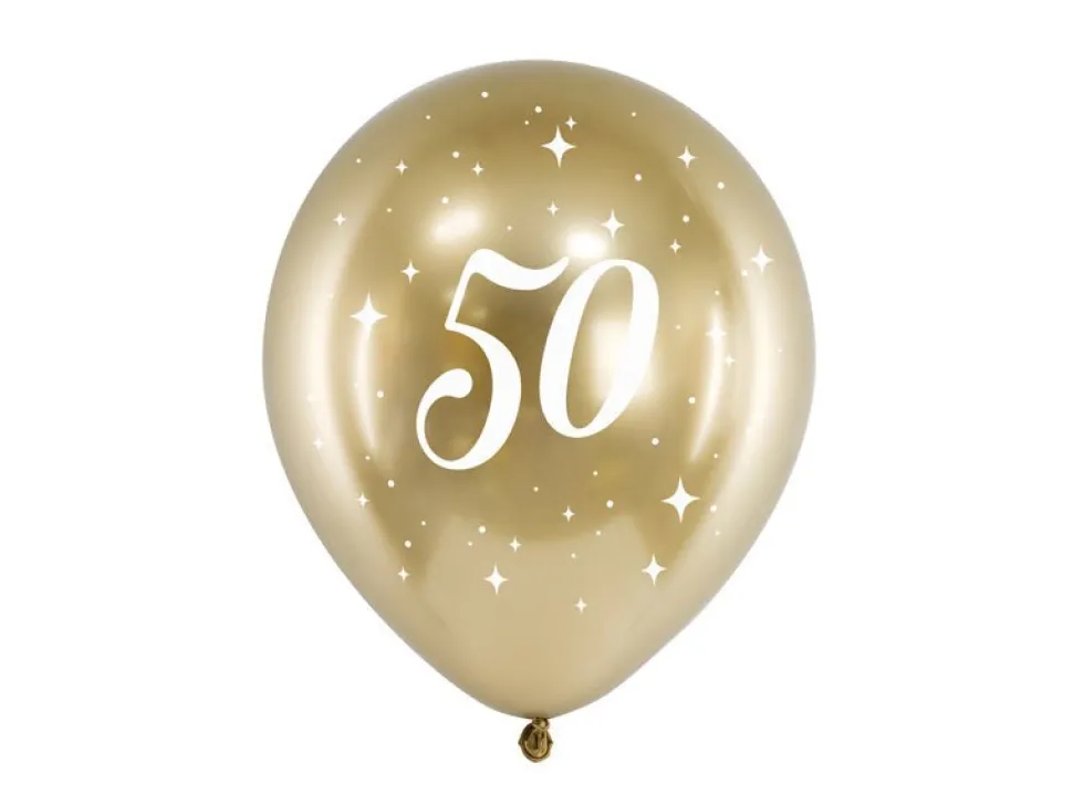 Ballonnen 50 Jaar Goud 30cm 6st