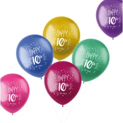 Ballonnen 10 jaar Happy 10th 33cm 6st