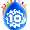 Ballonnen 10 Jaar Hoera 30cm 8st