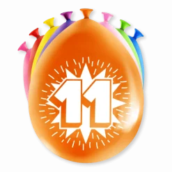 Ballonnen 11 Jaar Meerkleurig 30cm 8st