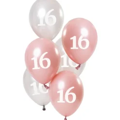 Ballonnen 16 Jaar Roze 23cm 6st