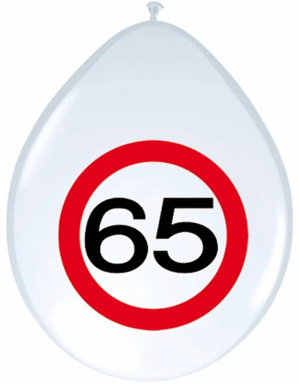 Ballonnen 65 Jaar Verkeersbord 30cm 8st