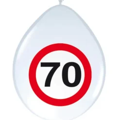 Ballonnen 70 Jaar Verkeersbord 30cm 8st