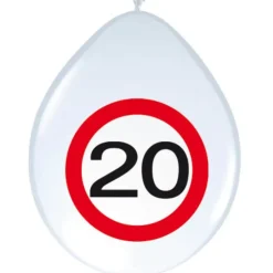 Ballonnen 20 Jaar Verkeersbord 30cm 8st