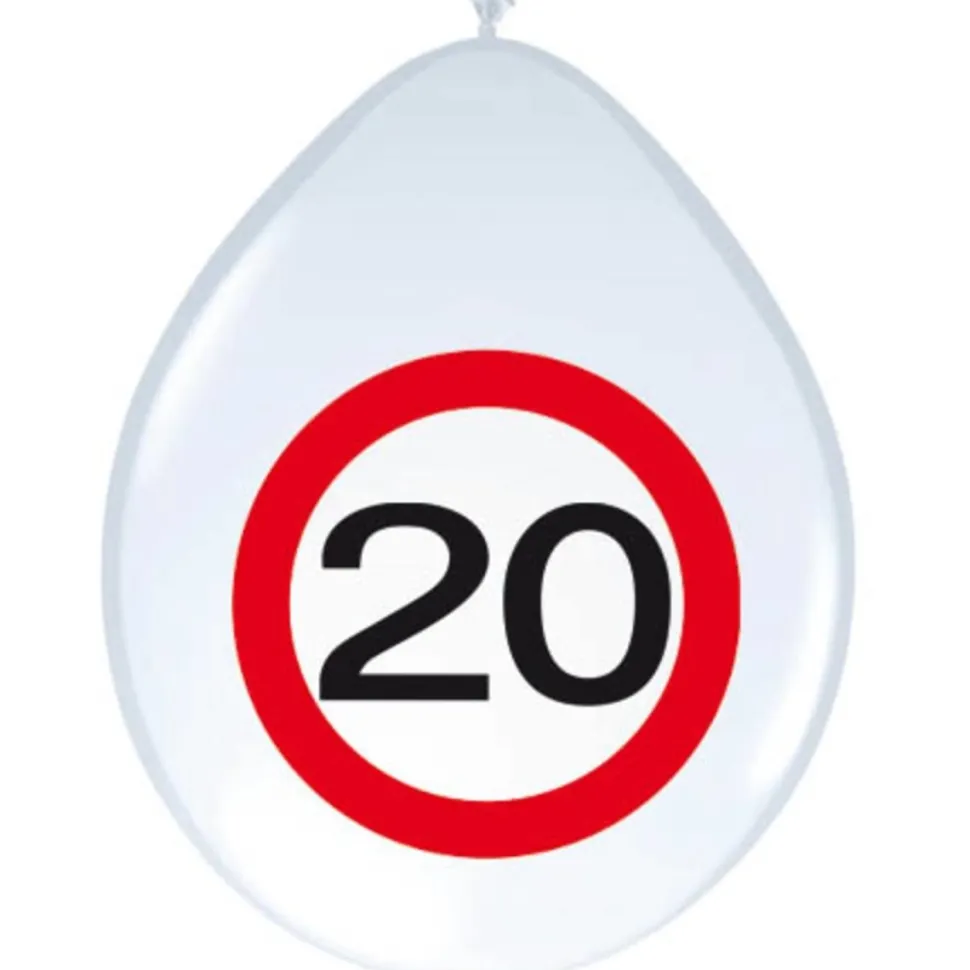 Ballonnen 20 Jaar Verkeersbord 30cm 8st