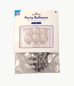 Ballonnen 25 Jaar Zilver 30cm 6st