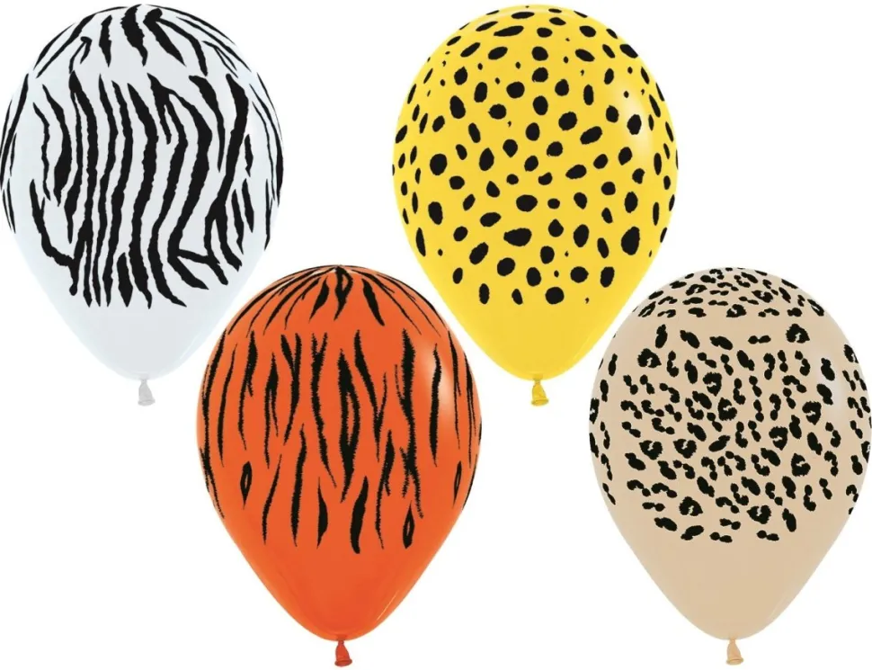 Ballonnen Jungle Stripes Mix 30cm 25st