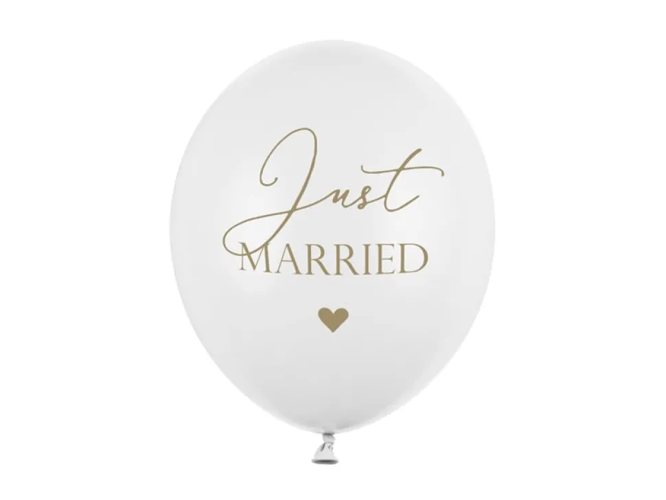Ballonnen Just Married 30cm 6st
