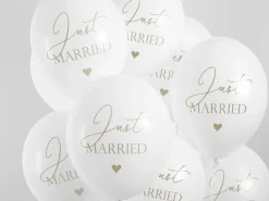 Ballonnen Just Married 30cm 6st