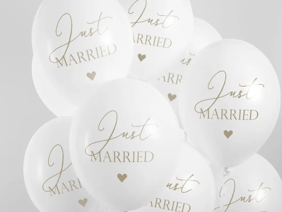 Ballonnen Just Married 30cm 6st
